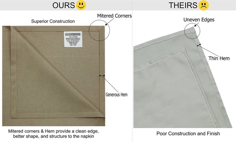 COTTON CRAFT Cloth Napkins - Set of 12 Solid Color Cotton Everyday Lunch Dinner Napkin - Halloween Fall Christmas Holiday Birthday Party Gift Soft Washable Reusable Napkin - Oversized 20 x 20 - Black - Image 5